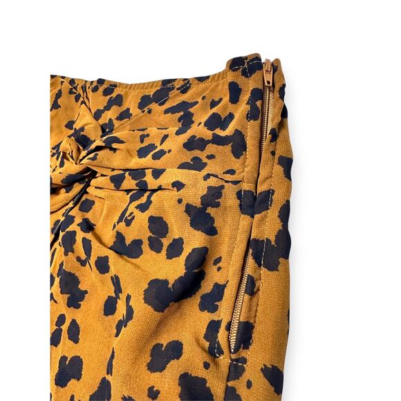 Blue Rain X Francesca's Mustard Yellow Leopard Print Tube Top Size Small - Picture 5 of 11
